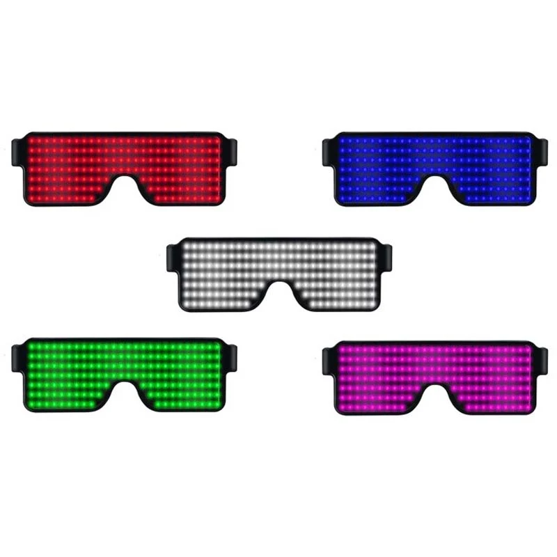 Sunglasses Light Christmas DIY APP Luminous Flash Bluetooth Glow Party Glasses lingual Led Modes Decorations Dropshipping