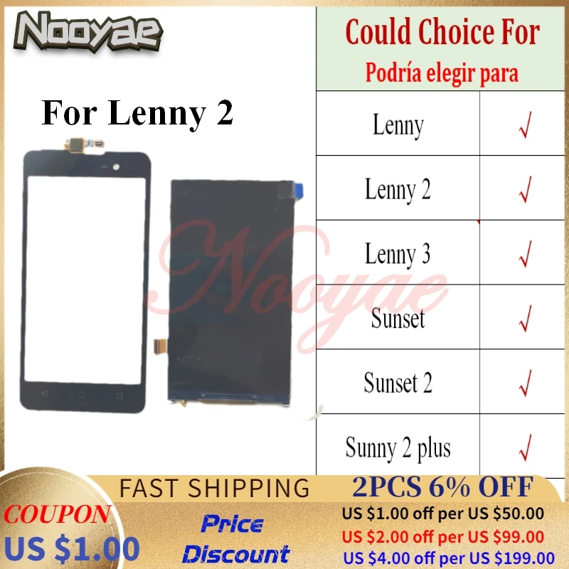 ЖК-дисплей для Wiko Lenny 2 3 Sunset Sunny Plus сенсорный экран сенсорная панель Micromax Spark Q334 Bolt