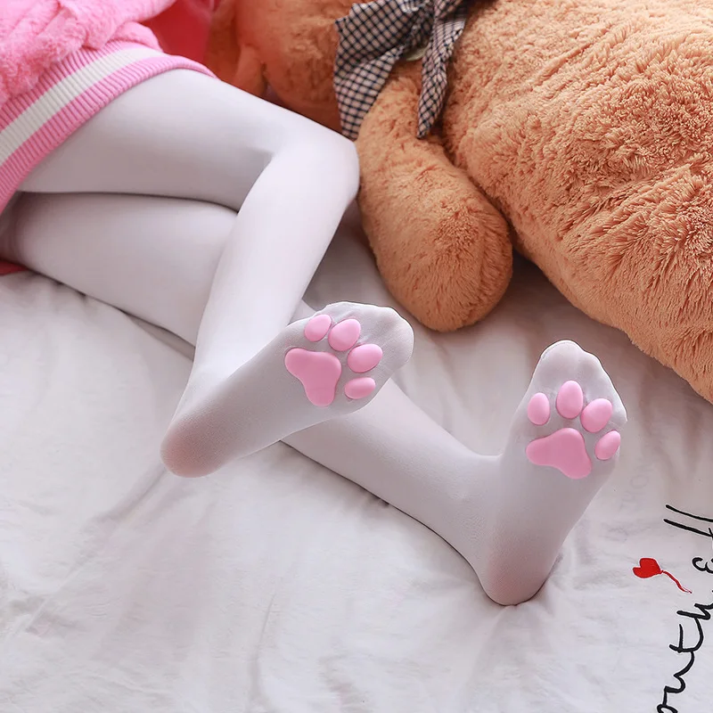 

Sexy Sleepwear lingerie Cosplay SM game For couple Kawaii 3D Cat Paw Pads Thigh High Socks Over Knee Thigh Socks