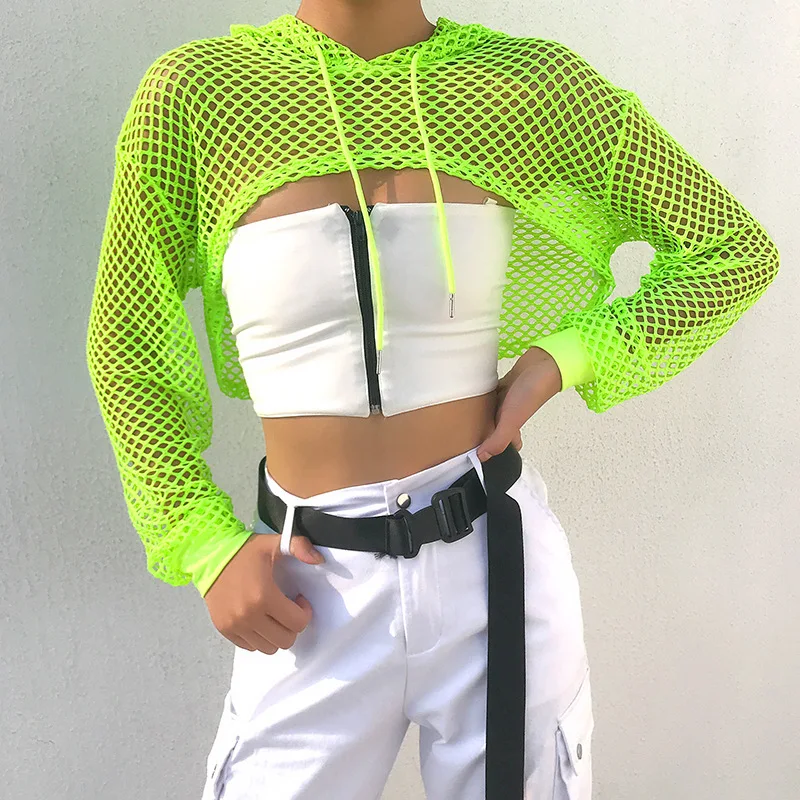 

Neon Green Mesh Fishnet Top Women Tshirt Neon Green Mesh Fishnet Top Women Tshirt