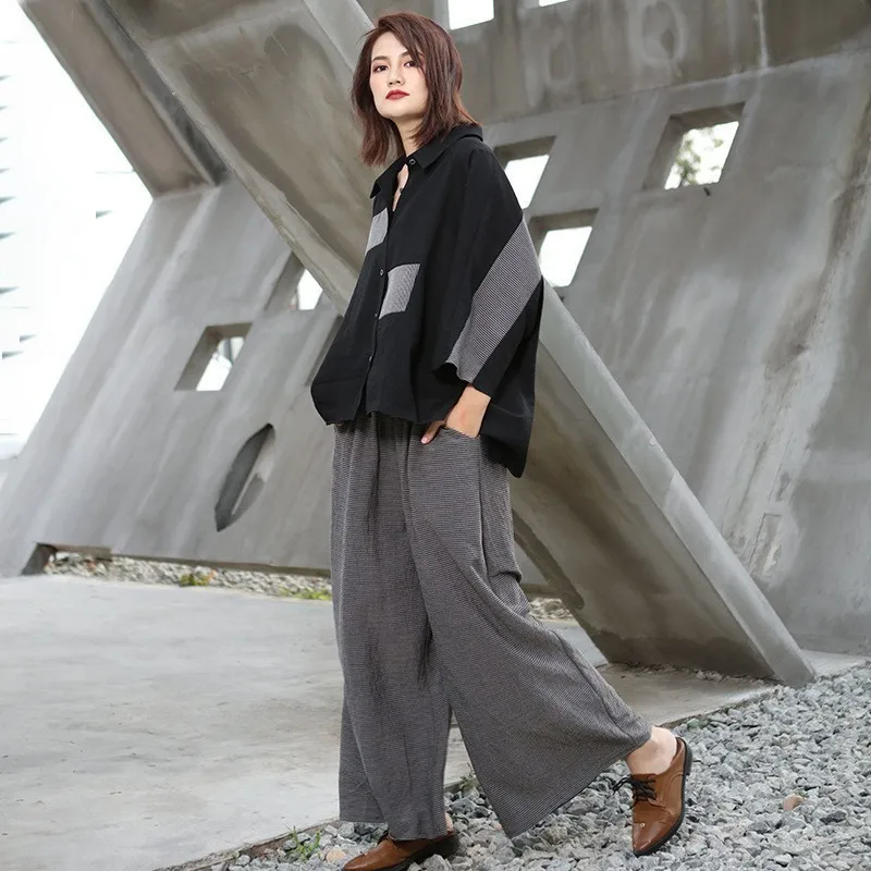 LANMREM 2020 Новый Модный комплект из двух предметов: Асимметричный топ с вышивкой и