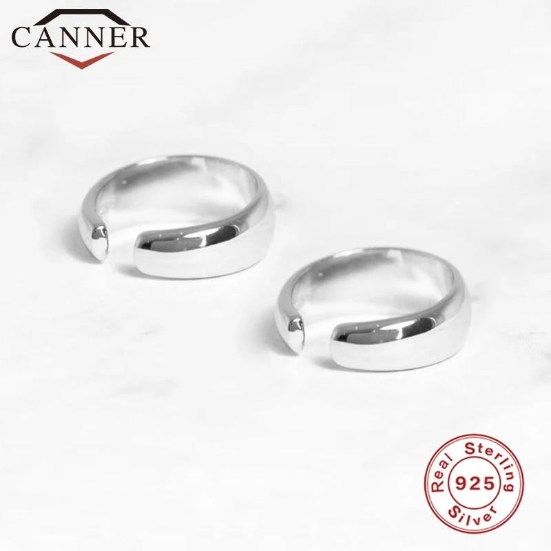 CANNER 925 Sterling Silver Ear Cuff Earring for Women Geometric Circle Clip Personality No Pierced Hole Earrings | Украшения и
