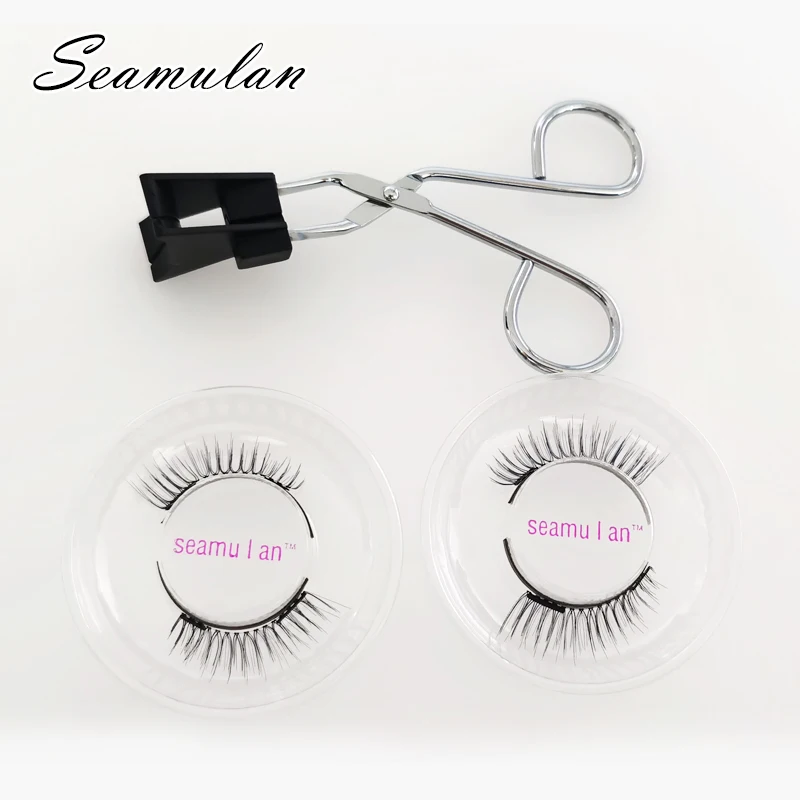 Магнитные ресницы с 2 магнитами ручной работы без клея натуральные мягкие