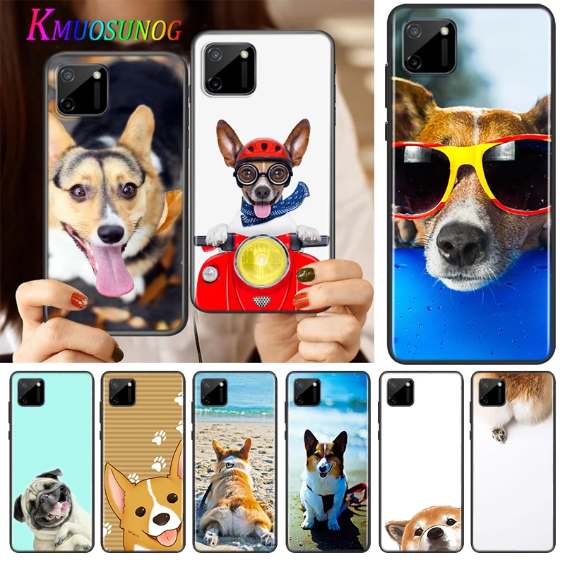 

Super Cute Corgi Cartoon Dog Silicone Cover For Realme V15 X50 X7 X3 Superzoom Q2 C11 C3 7i 6i 6s 6 Global Pro 5G Phone Case