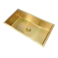 78x43cm 304 stainless steel brushed gold kitchen sink undermount kinchen sink bowl gold farmhouse sink with accessories