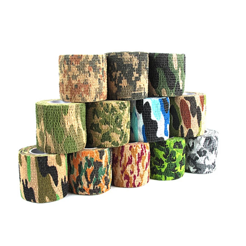 

1PC Retaining Plastic Retractable Non-Woven Outdoor Camouflage Tape Hunting Hunting Camouflage Cycling Stickers Tape Multi-Color