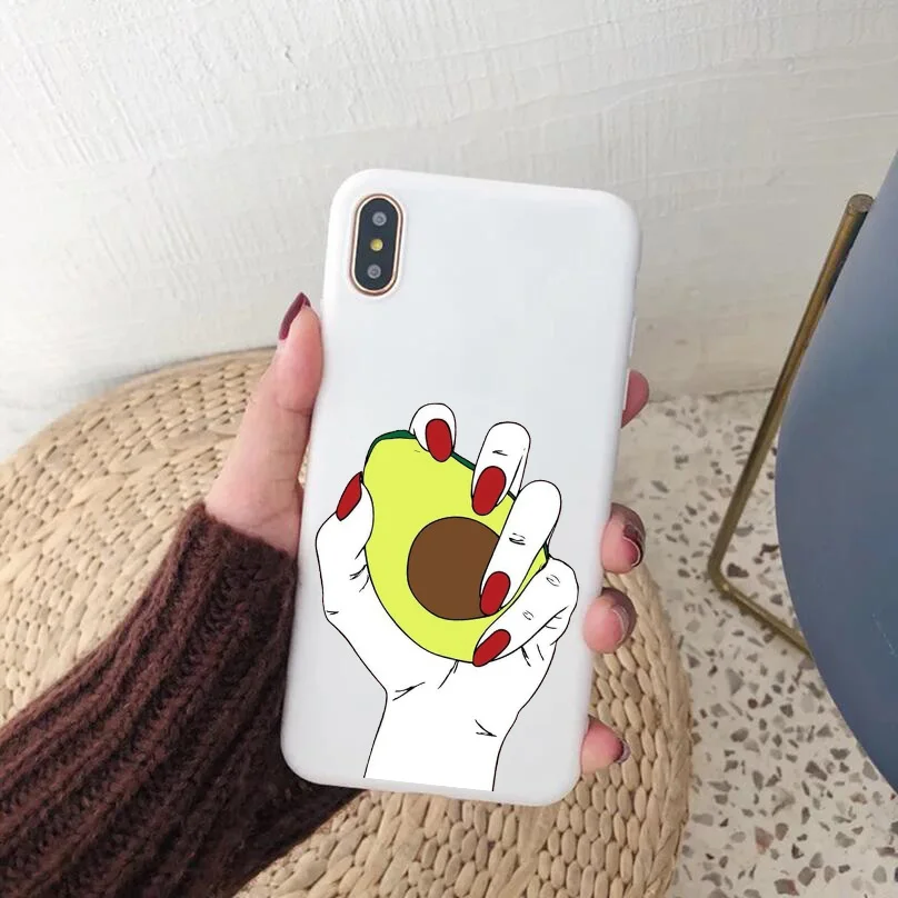 Мультфильм авокадо конфеты белый мягкий силикон чехол для телефона iPhone 11 SE 5 6 6S 7