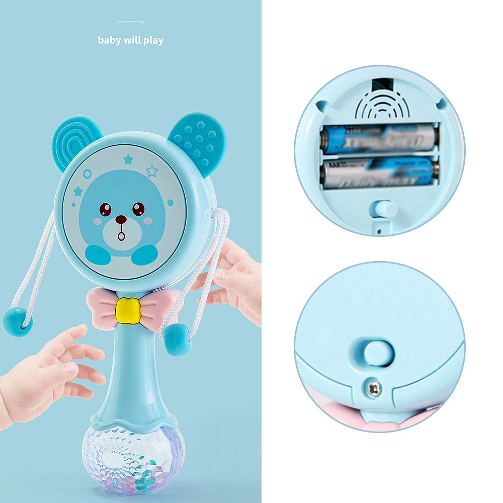 Детский барабан детский подарок Детская красочная светящаяся погремушка