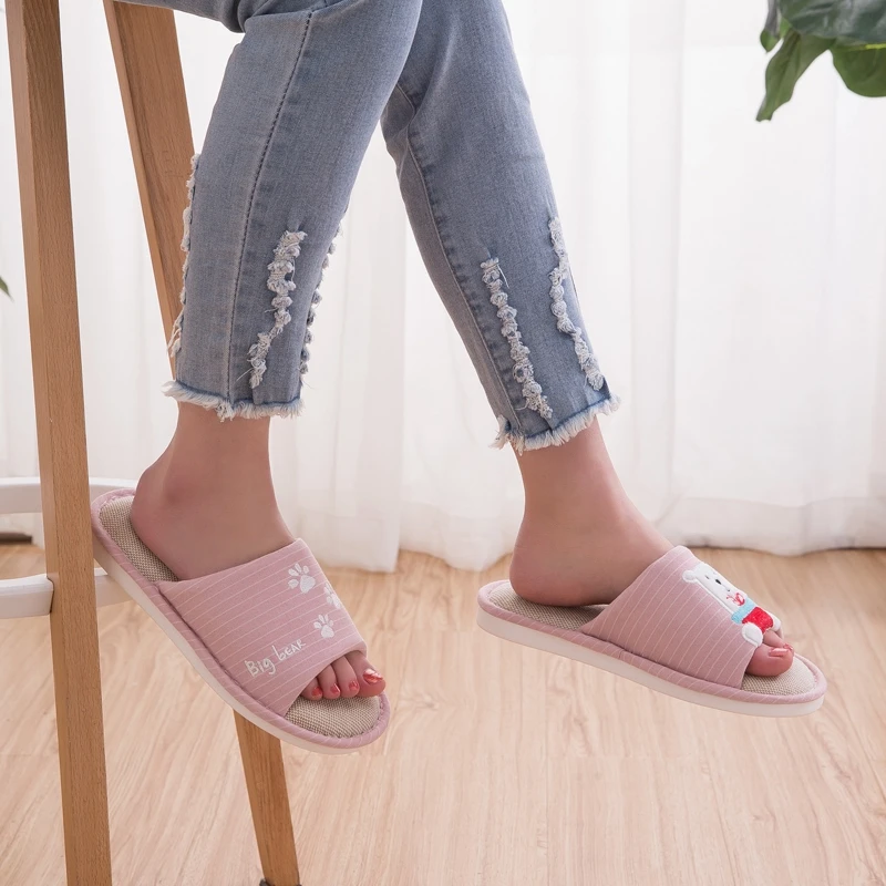 2019 женские домашние тапочки унисекс тапочки-шлепанцы с рисунком медведя сезон