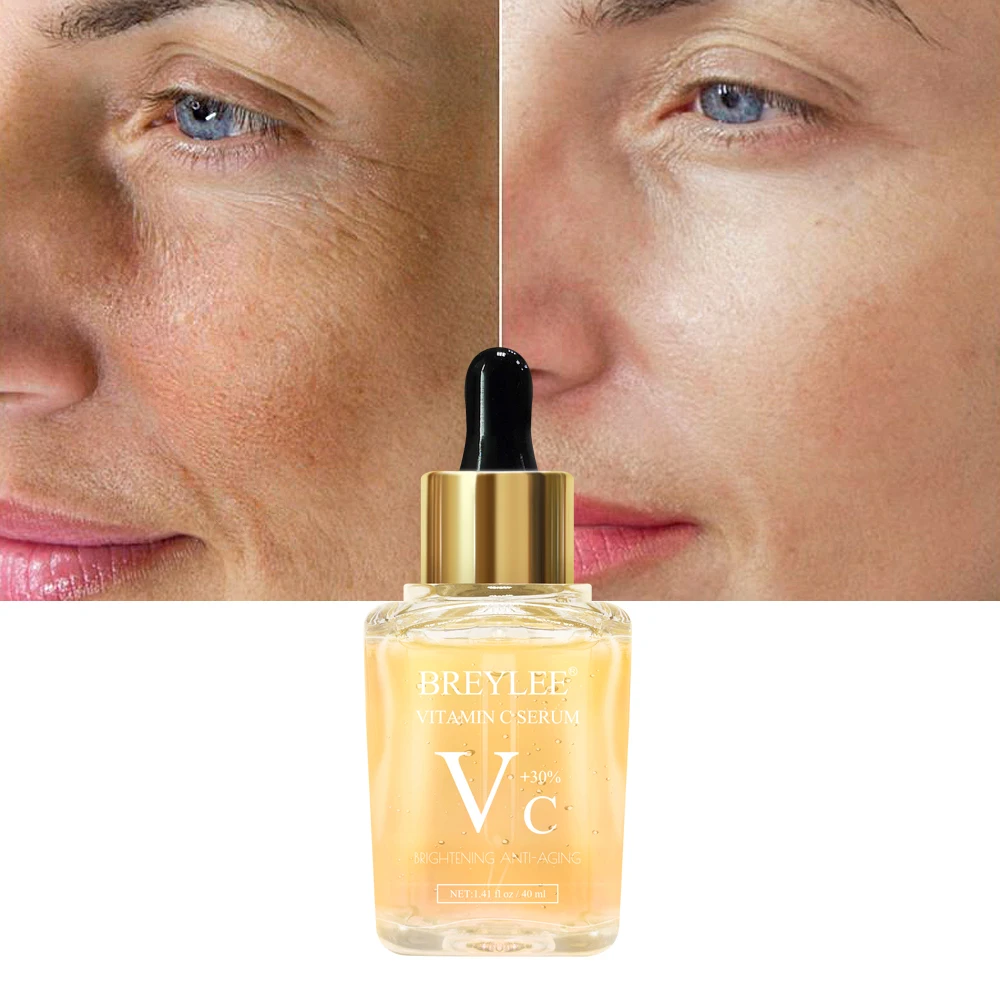 

BREYLEE Vitamin C Serum 40ml Whitening Face Skin Care Dark Spots Repair Hyaluronic Acid Moisturizing Anti Aging Facial Essence