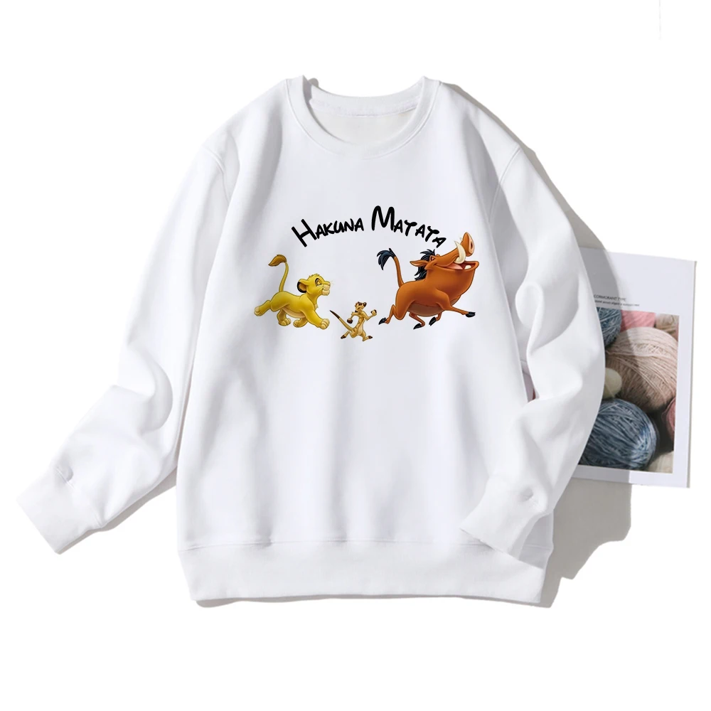 

Sweat Disneyland Lion King Sweatshirt Pullover Dropshipping Center Disney Woman Cartoon 2022 Spring Autumn Casual White Hoodie
