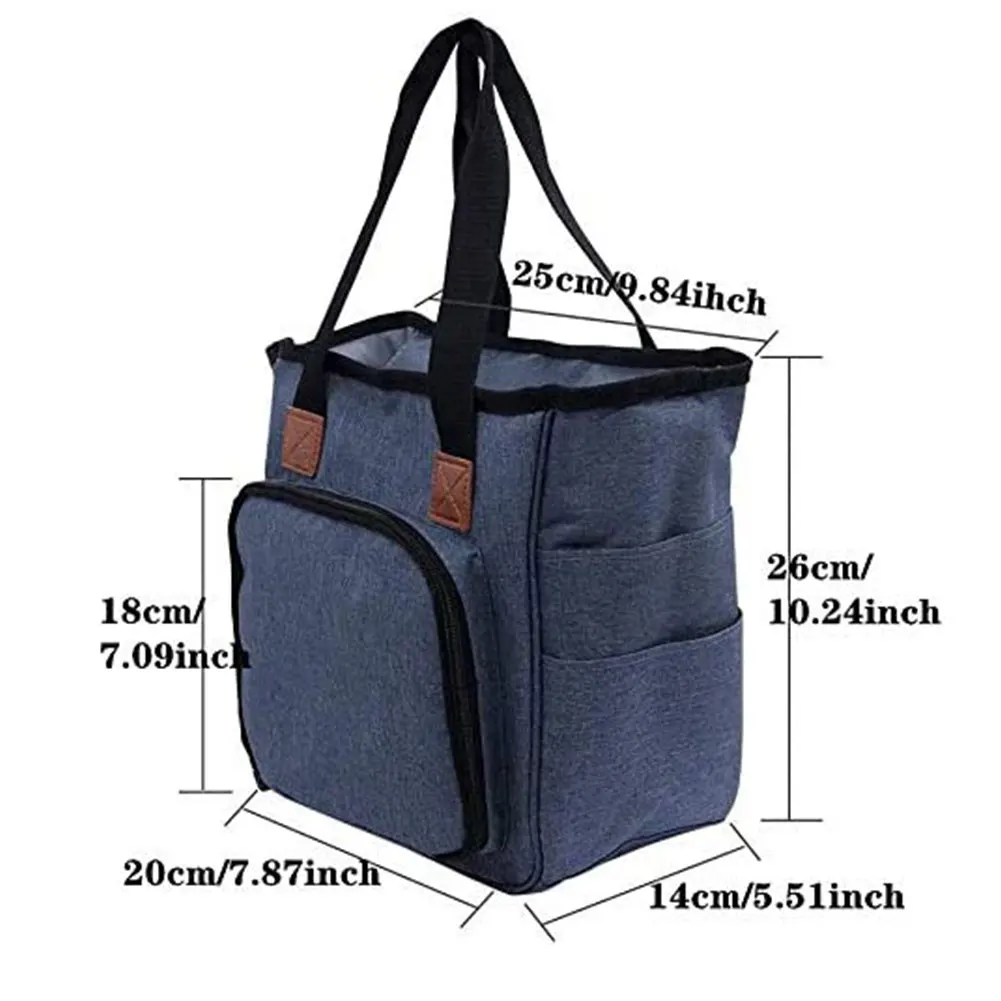 

Knitting Tote Bag Portable Storage Organizer for Yarns Crochet Hooks Needles DIY Convenient Holder Wool Brooch Knitting Box