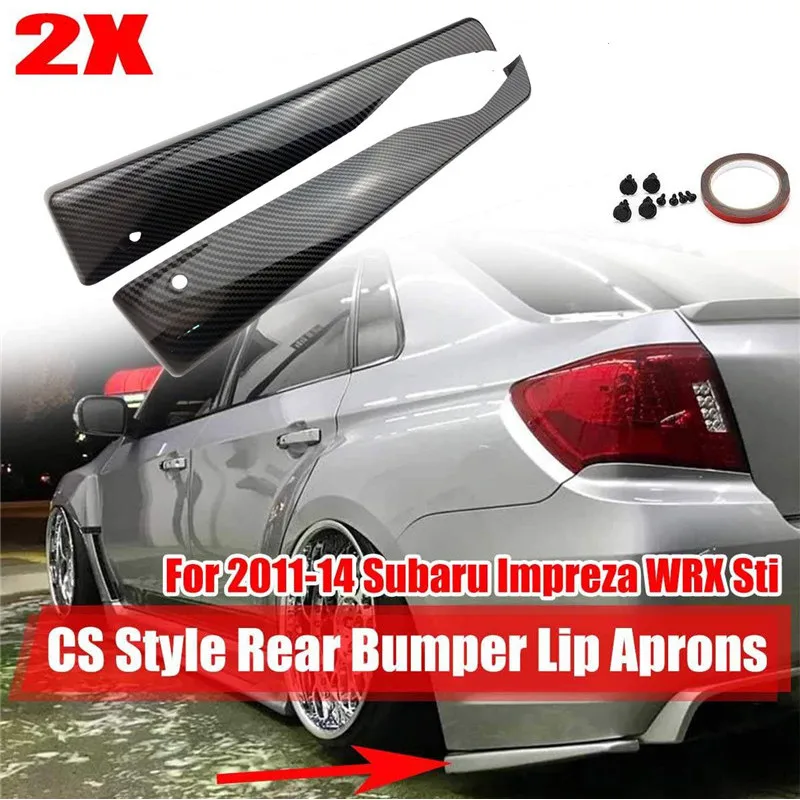 

A Pair Car Rear Bumper Lip Diffuser Splitter Spoiler Guard Canard Protector For Subaru Impreza WRX Sti 2011-2014 4Dr CS Style