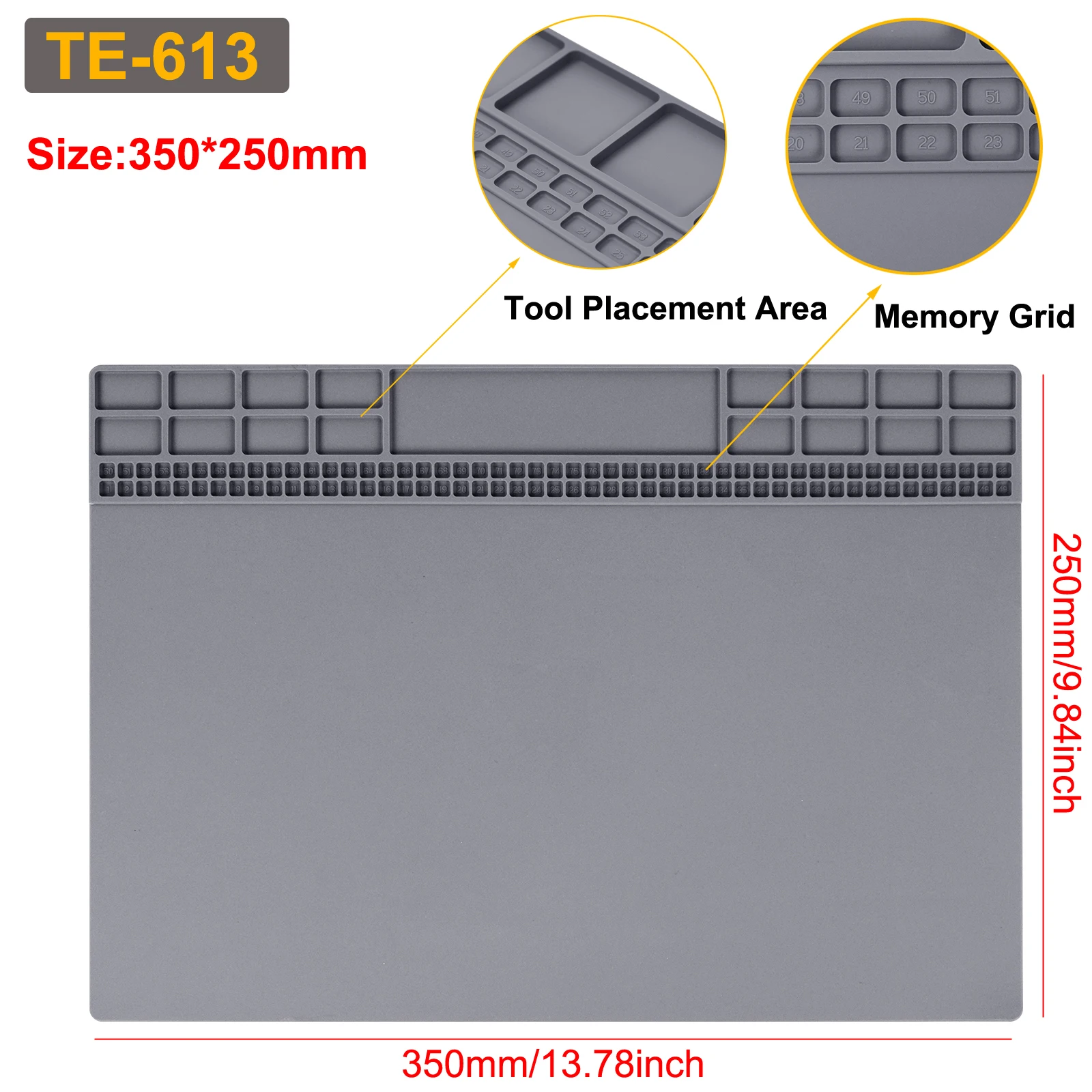 

Toolour термостойкий силиконовый паяльный коврик TE-616