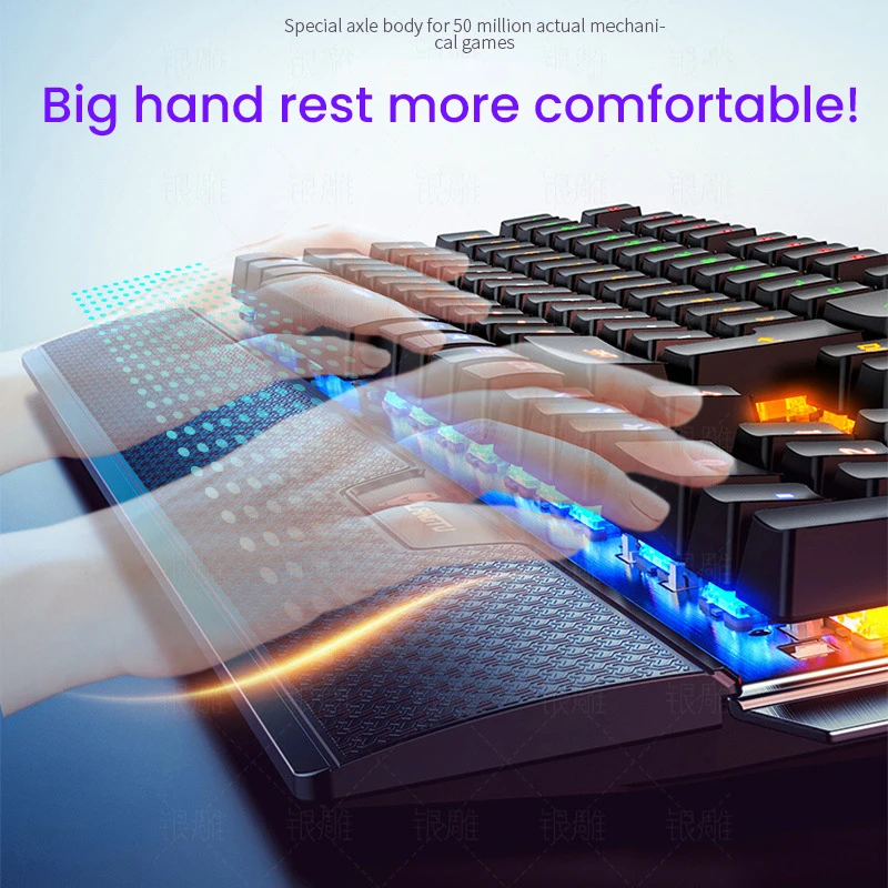 REDSTORM Wired Mechanical Keyboard 108 Keycap Gaming Hand Rest Anti-Ghosting RGB Backlit For PC Laptop Gamers | Компьютеры и офис