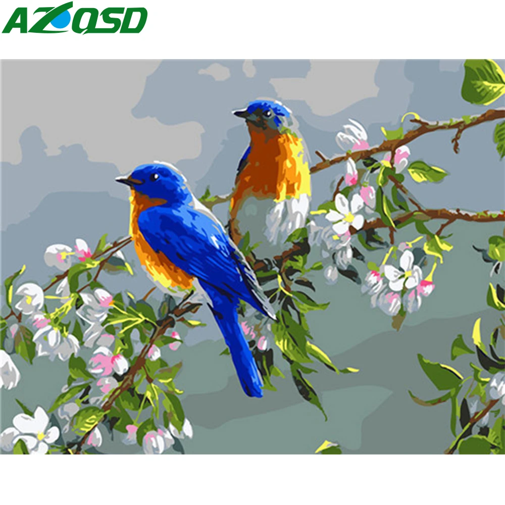 AZQSD Краски по номерам для взрослых Декор дома птица Хо DIY Раскраска животных
