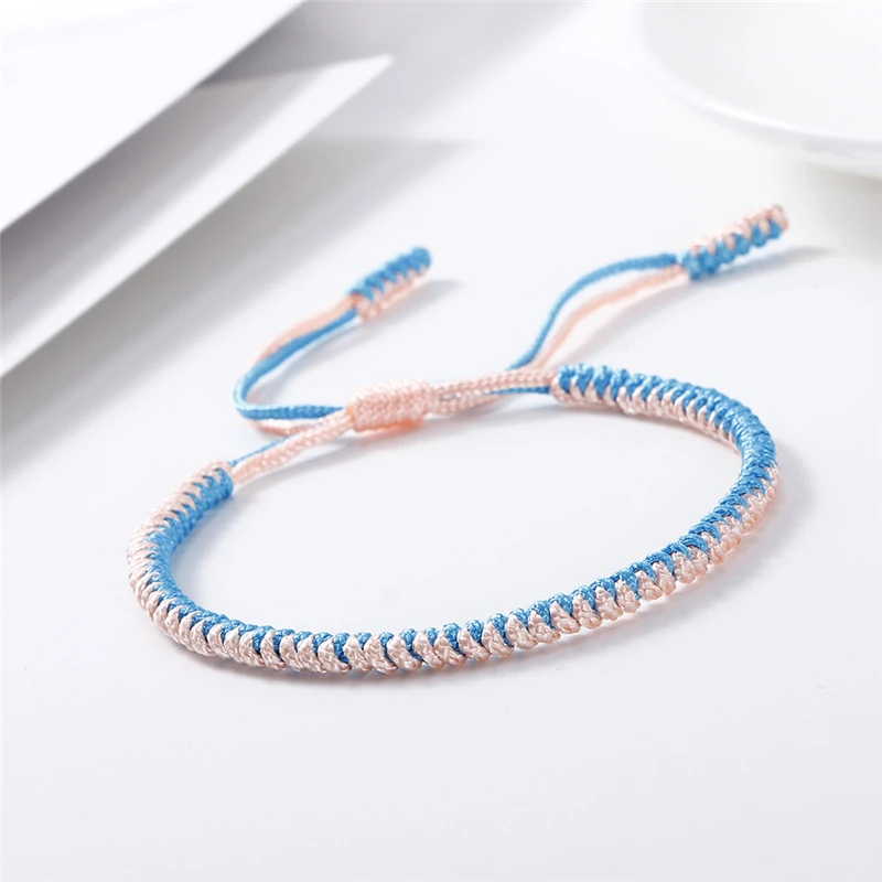 Мужской/женский браслет с красным узлом Lucky плетеный ручной работы тибетским