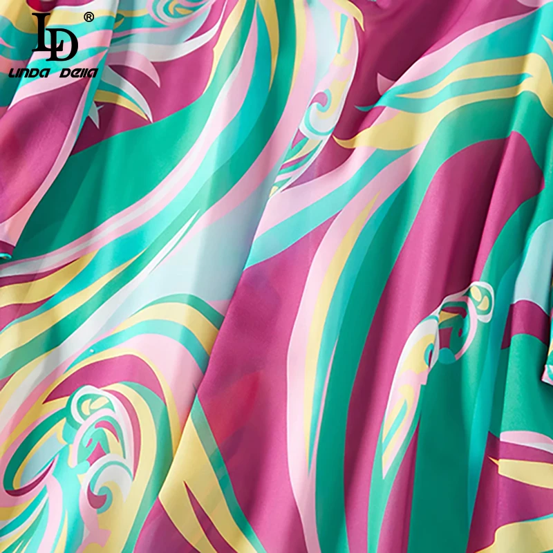 Женское свободное платье с геометрическим принтом LD LINDA DELLA 5XL размера плюс летнее