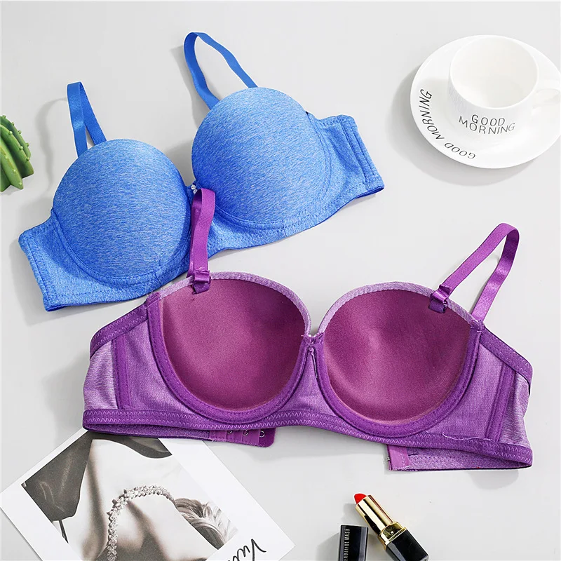 

Sexy 1/2 Cup New Bralette Tops Seamless Push Up Bra Girl Women Underwear Comfortable Solid Color Underwire Brassiere Lingerie