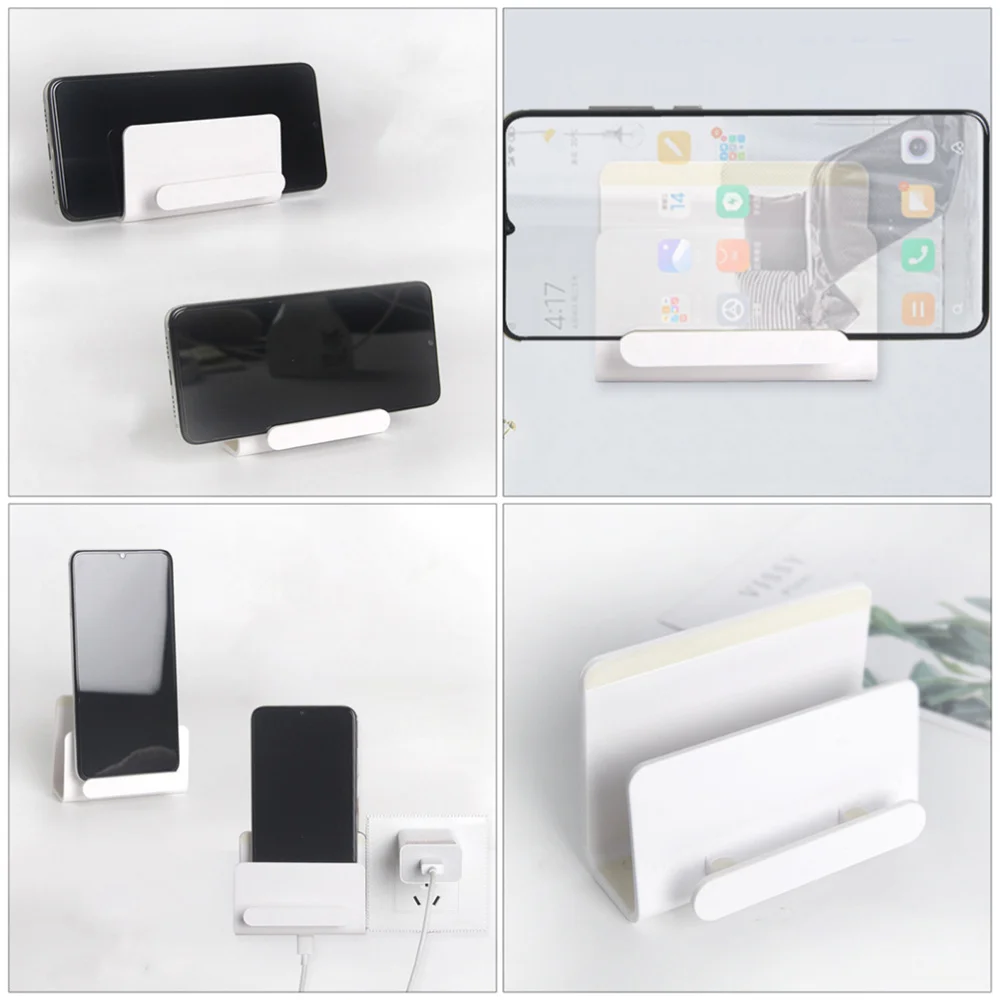 

2Pcs Wall Mount Adhesive Phone Brackets Punch Free Phone Charging Holders