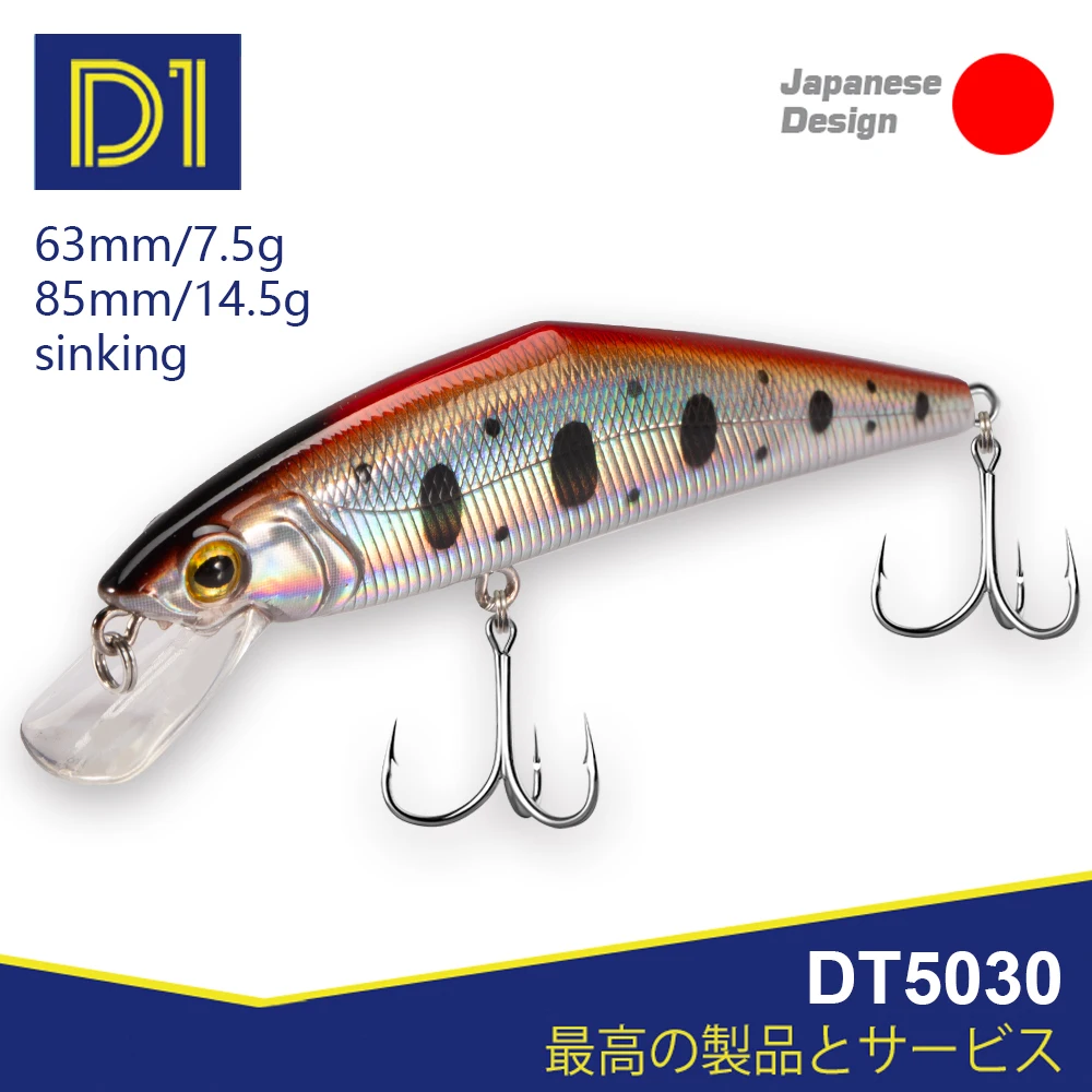 

D1 D-CONTACT Sinking Minnow Lures 63mm 85mm Artificial Hard Wobblers 2020 High Quality For Bass Trout Pesca Fishing Tackle