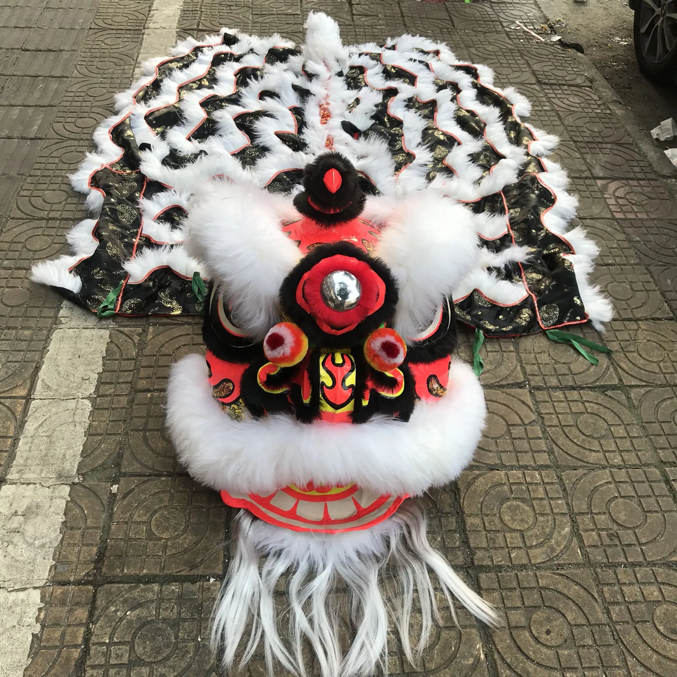 Традиционный китайский костюм талисмана для танца льва 100% шерсть наряд танцев