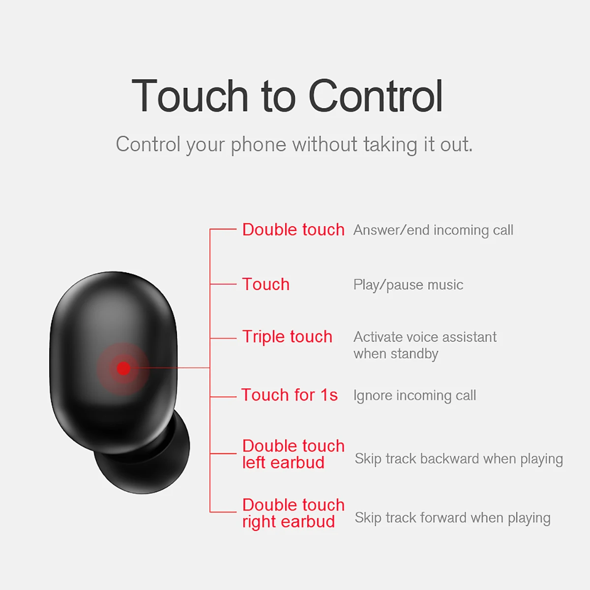 Wireless Bluetooth Earphones A6X Tws Mini HD Stereo Noise Gaming Headset Fingerprint Touch For Iphone Xiaomi Redmi |