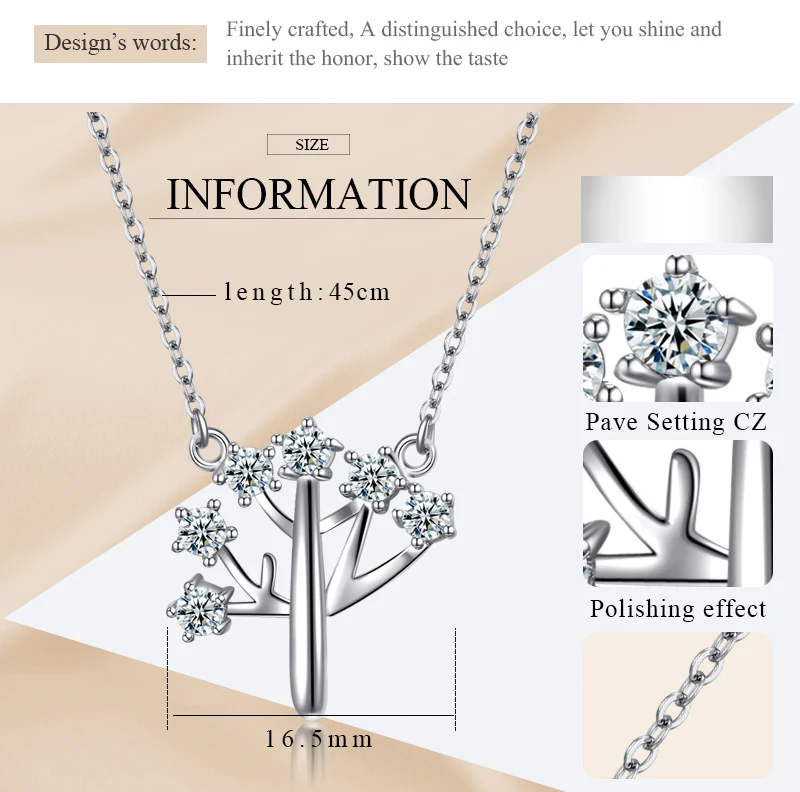 Kaletine Shinee Kpop 925 Sterling Silver Necklace Tree of Life Long Women Pendants Crystal Boho Jewelry Fashion 2019 | Украшения и