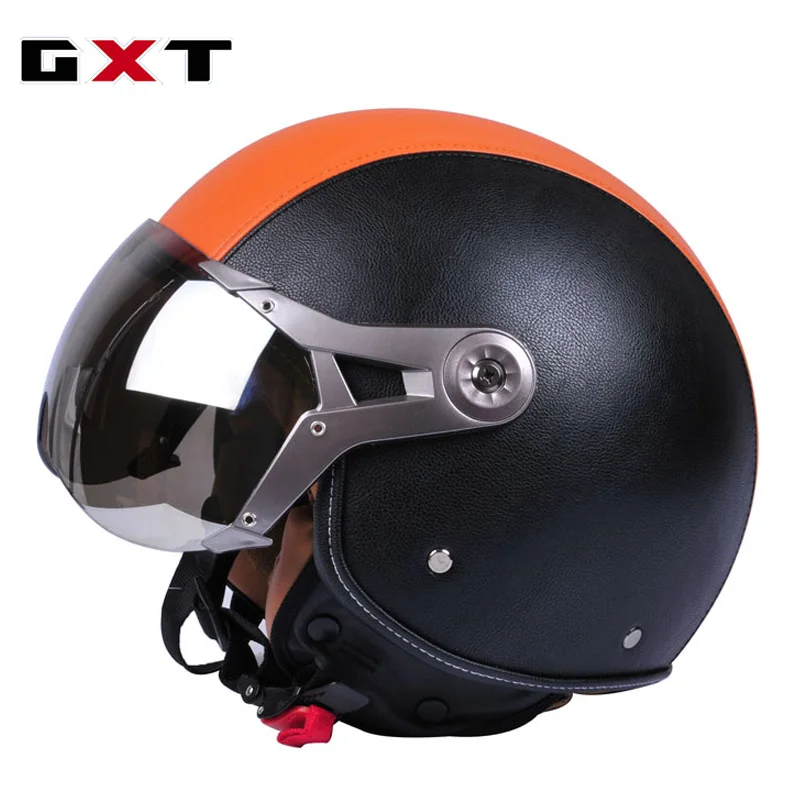 GXT Motorcycle Casco Men Vintage Retro 3/4 Helmets motorbike Bike Bicycle Scooter Helmets Capacete Casque ruby helmet