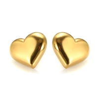 simple love heart stud earrings remantic women fashion gold earrings for girls engagement wedding birthday gift