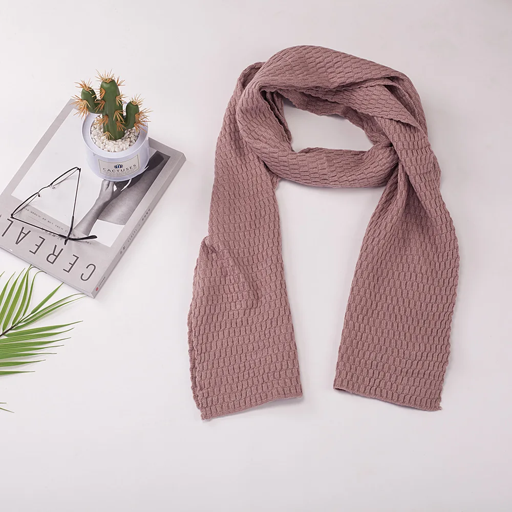 

New Arrival 2020 Elegant Winter Women Scarfs Solid Knitted Fashion Shawl Temperament Commute Style Casual Warm For Ladies