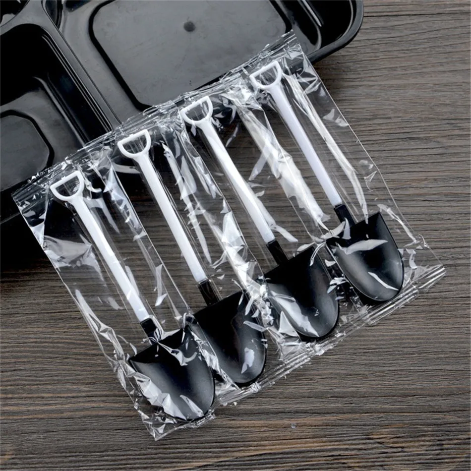 

50 Ice Cream Spoon Cutlery Party Decoration Plastic Disposable Dessert Cake Spoon Shaped Cutlery tableware Kitchen Tools
