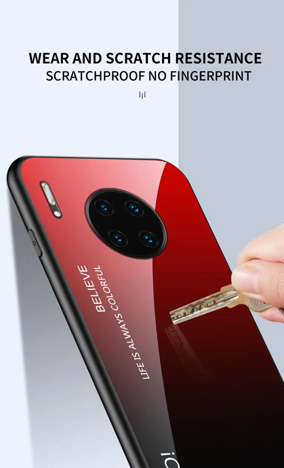 Чехол для Huawei Mate 30 Pro чехол с градиентом задняя крышка из закаленного стекла