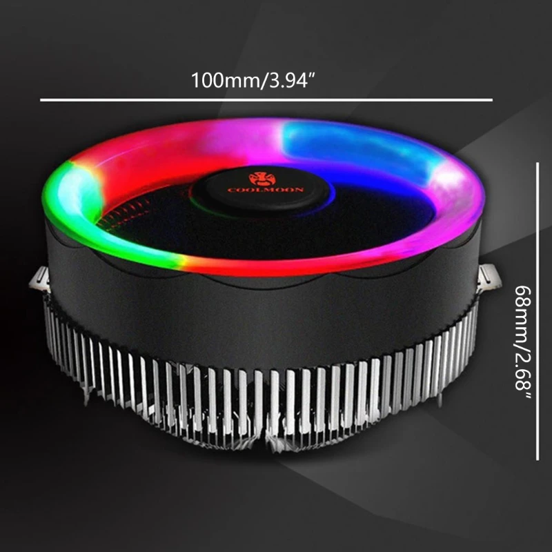 Coolmoon RGB 3 Pin охлаждающий вентилятор радиатора Процессор радиатор процессора Intel