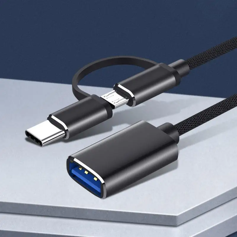 

Кабель-адаптер OTG 2 в 1 с USB 3,0 на Micro USB Type C