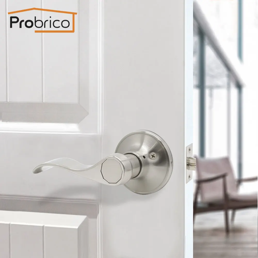 probrico door handles for interior doors front back levers with latch lock cylinder bedroom bathroom gate locks dummy handle set free global shipping