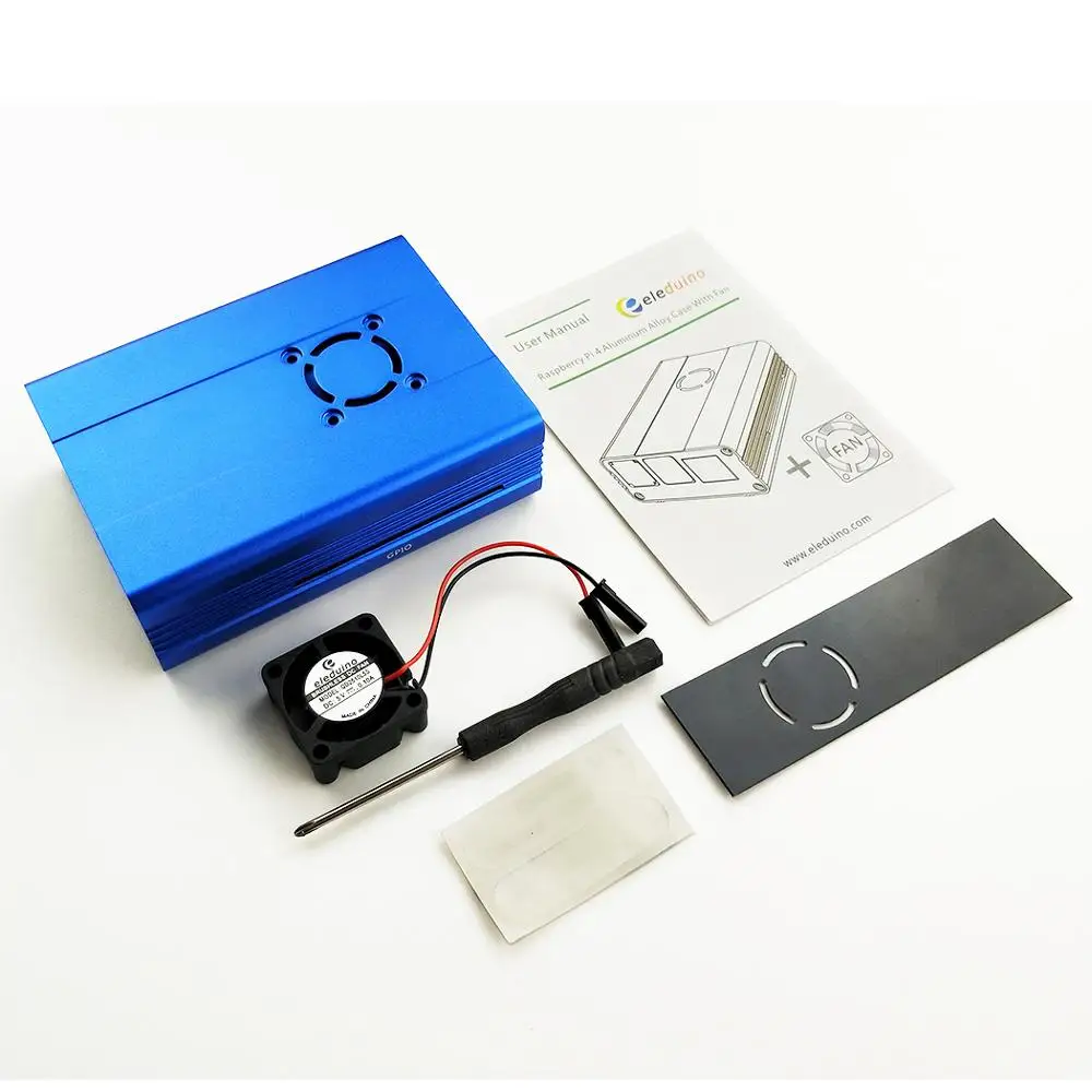 Чехол из алюминиевого сплава с охлаждающим вентилятором для Raspberry Pi 4 Model B |