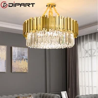 modern luxury led crystal chandeliers lighting for living room loft hanging chain nordic gold chandelier bedroom lamp %d0%bb%d1%8e%d1%81%d1%82%d1%80%d1%8b