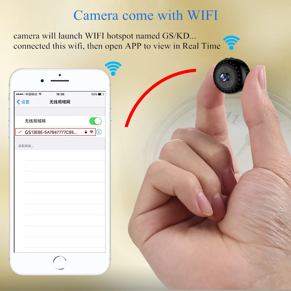Мини камера HiLEME с датчиком движения Wi Fi 1080P|Компактные видеокамеры| |