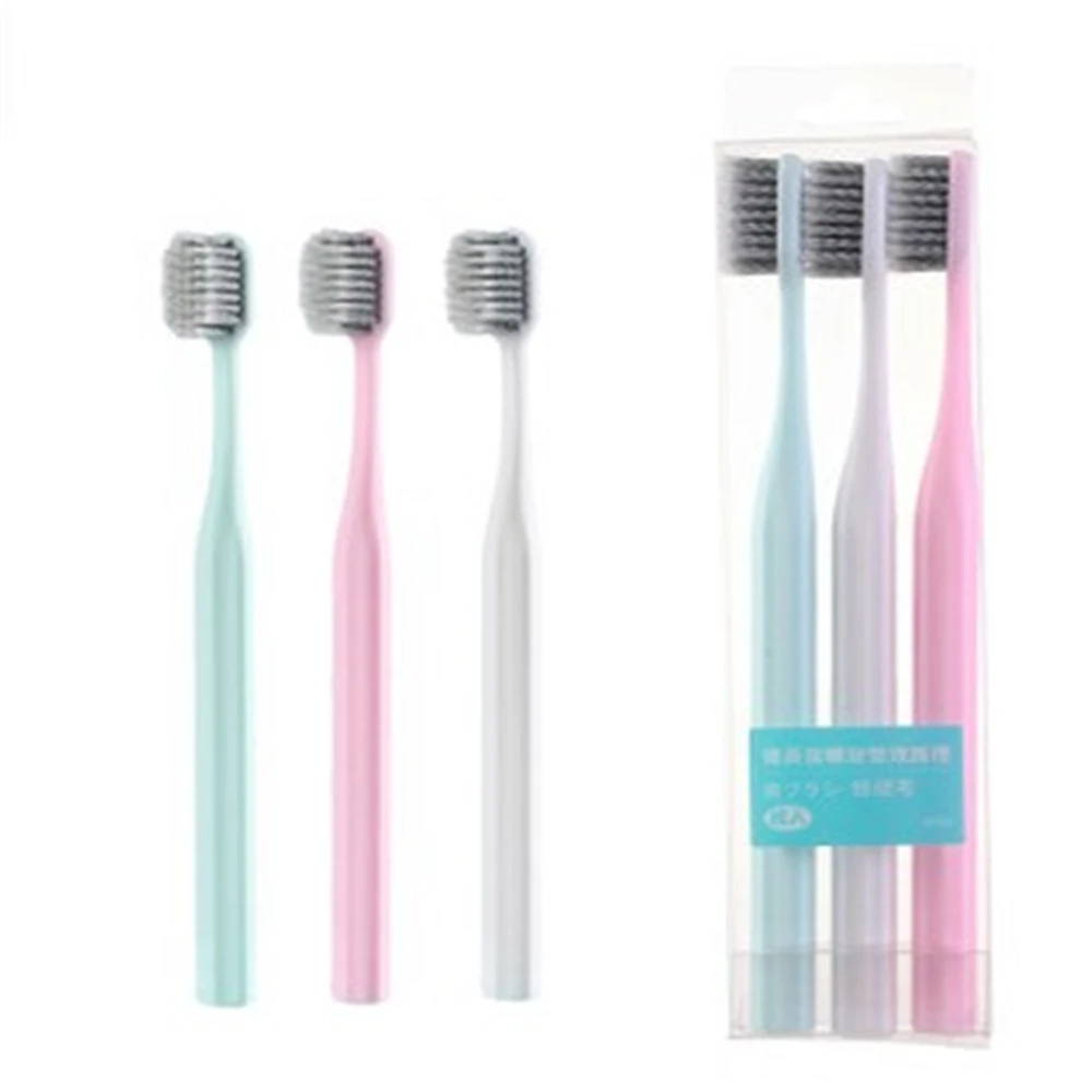 

3 Pcs Toothbrush Ultra-fine Soft Fiber Toothbrush Eco-friendly Antibacterial Protect Gum Health Travel Portable Oral Toothbrush