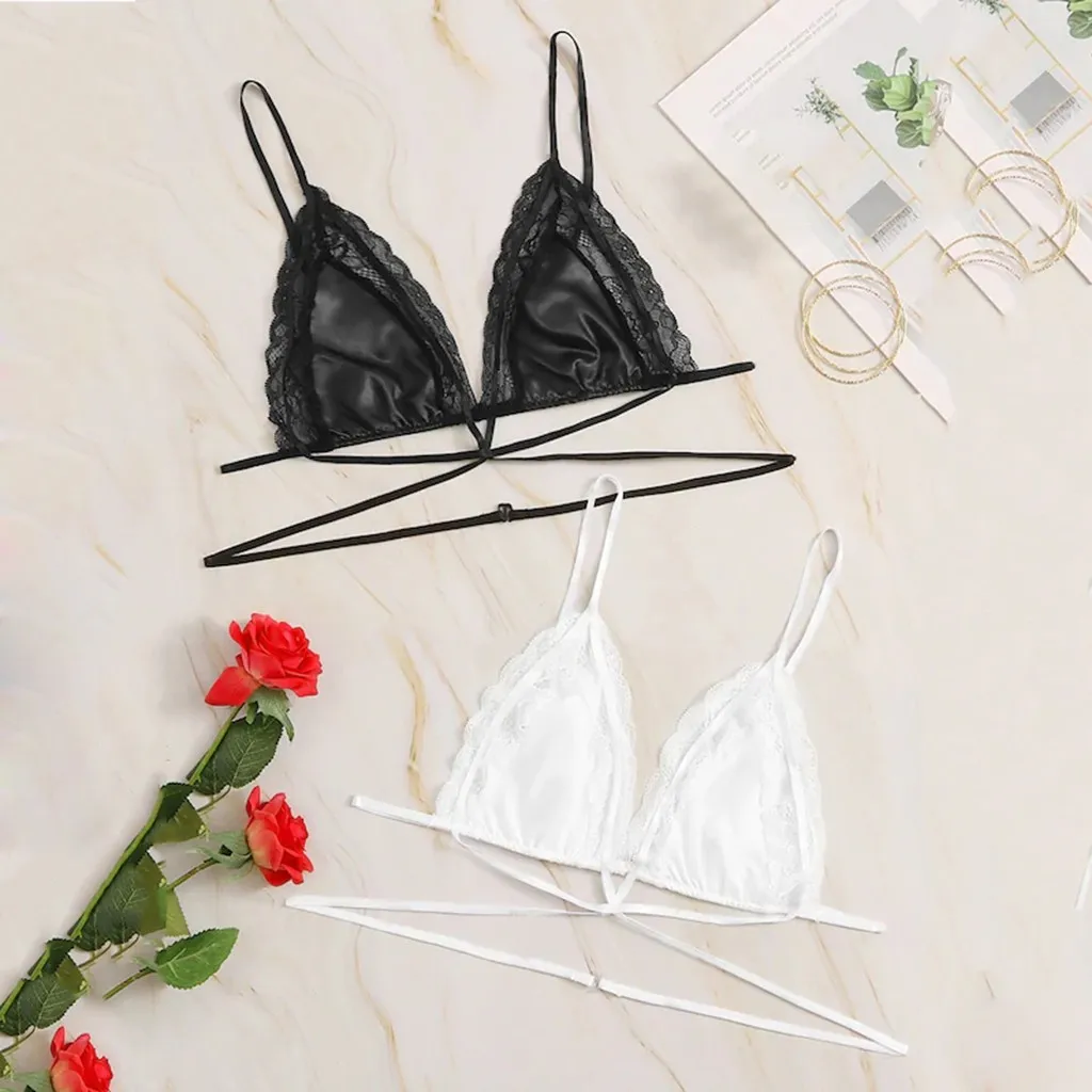 2 шт. Новый женский однотонный атласный бюстгальтер с глубоким v-образным вырезом