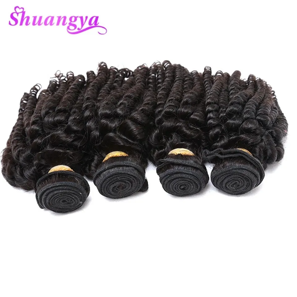 Перуанские волнистые вьющиеся человеческие волосы пряди 3 пучка удлинители