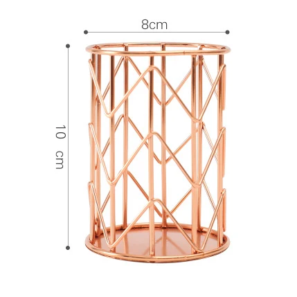 Rose gold 2 цвета, коробка для хранения косметики, цилиндрический чехол для хранения губной помады, держатель для ручки, органайзер, железо - Цвет: Rose gold