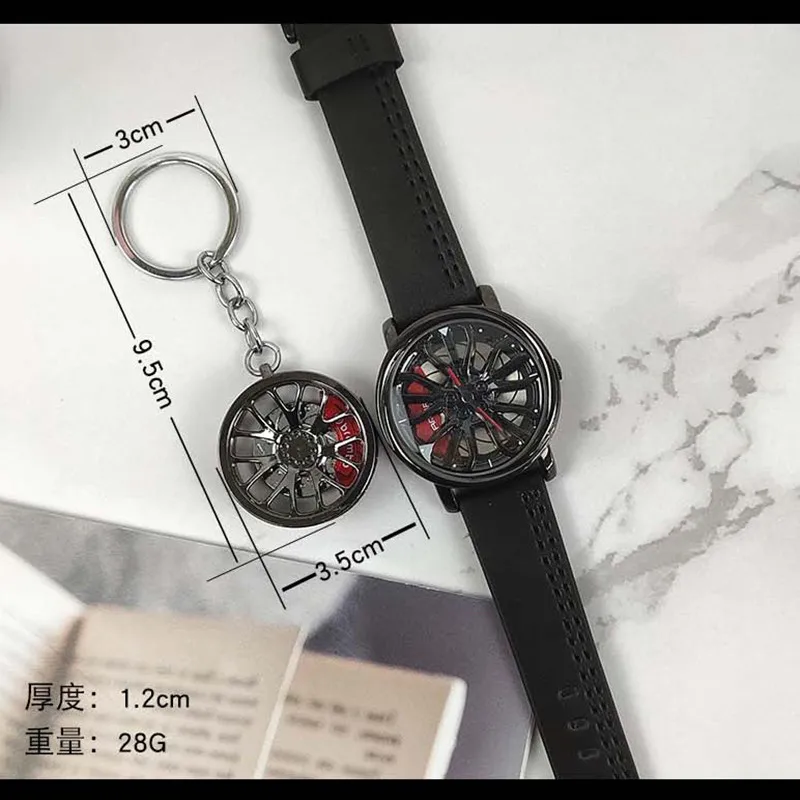 

Fashion New Wheels With The Same Type of Car Wheel Keychain Modified Wheel 360Rotation Creative Keychain Jewelry Gift