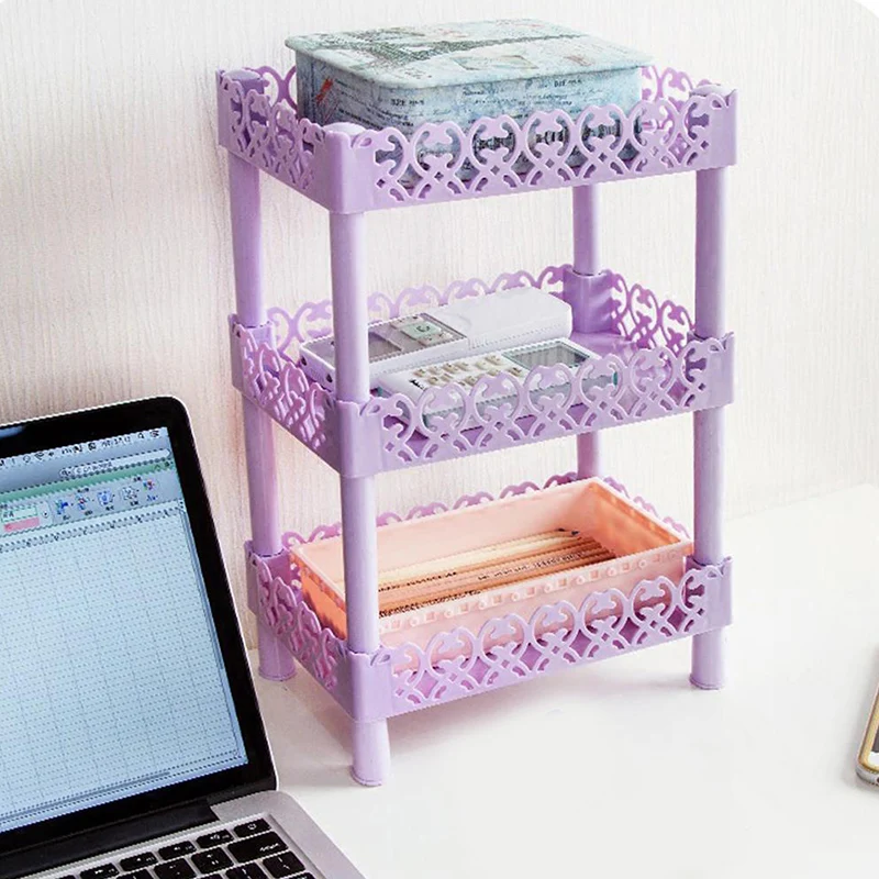 

3-layer Holder Organizer Plastic Storage Rack Kitchen Bathroom Multilayer Shelf Durable Practical Convenient Storage Rack