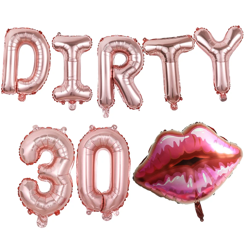 7 шт./компл. грязные 30th фольгированные шары С Днем Рождения украшения для дня