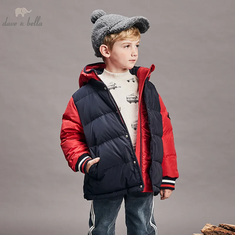 DBK11272 dave bella Детский пуховик для мальчиков зимняя детская куртка на 90% белом утином