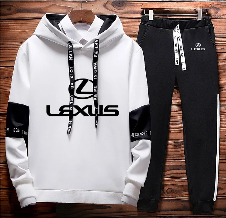

Hoodies Men Lexus Car Logo Printed Sweatshirt Fashion Men Hoodie hip hop harajuku Casual Fleece Hoodies Pants Suit 2Pcs