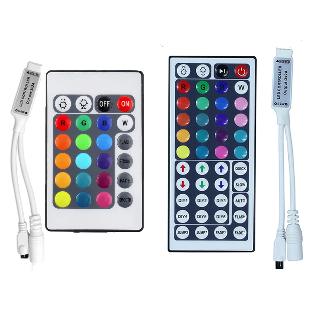

DC12V 6A mini 24Key 44key IR Remote Controller LED Lights Controller Dimmer For SMD 3528 5050 2835 3014 RGB LED Strip