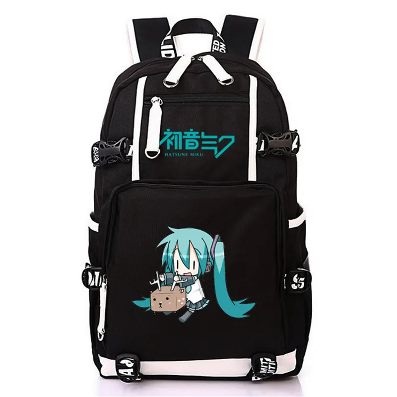 Модная Аниме Хацунэ Мику Vocaloid Студенческая сумка для отдыха и путешествий с usb зарядным портом школьные сумки для подростков мальчиков и девочек